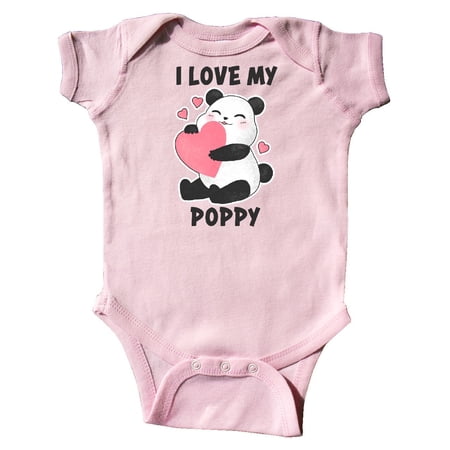

Inktastic I Love My Poppy with Panda Illustration Gift Baby Boy or Baby Girl Bodysuit