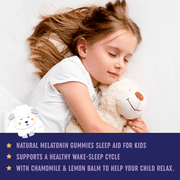 Melatonin Gummies for Kids | 0.5mg per Gummy | Gentle Rest Support for Children Ages 2+ with Lemon Balm & Chamomile | Non-GMO, Third-Party Tested | 60 Ct
