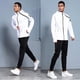 thumbnail image 2 of Conjunto de ropa deportiva para hombres Camiseta de fútbol Ropa de entrenamiento de fútbol Sudaderas con capucha para correr Hombres Chándal de manga larga Sudadera deportiva Conjunto blanco 3XL, 2 of 5