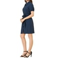 thumbnail image 4 of Allegra K Women's Collared Short Sleeve Safari Pocket Belt Button up Shirt Dress, 4 of 6
