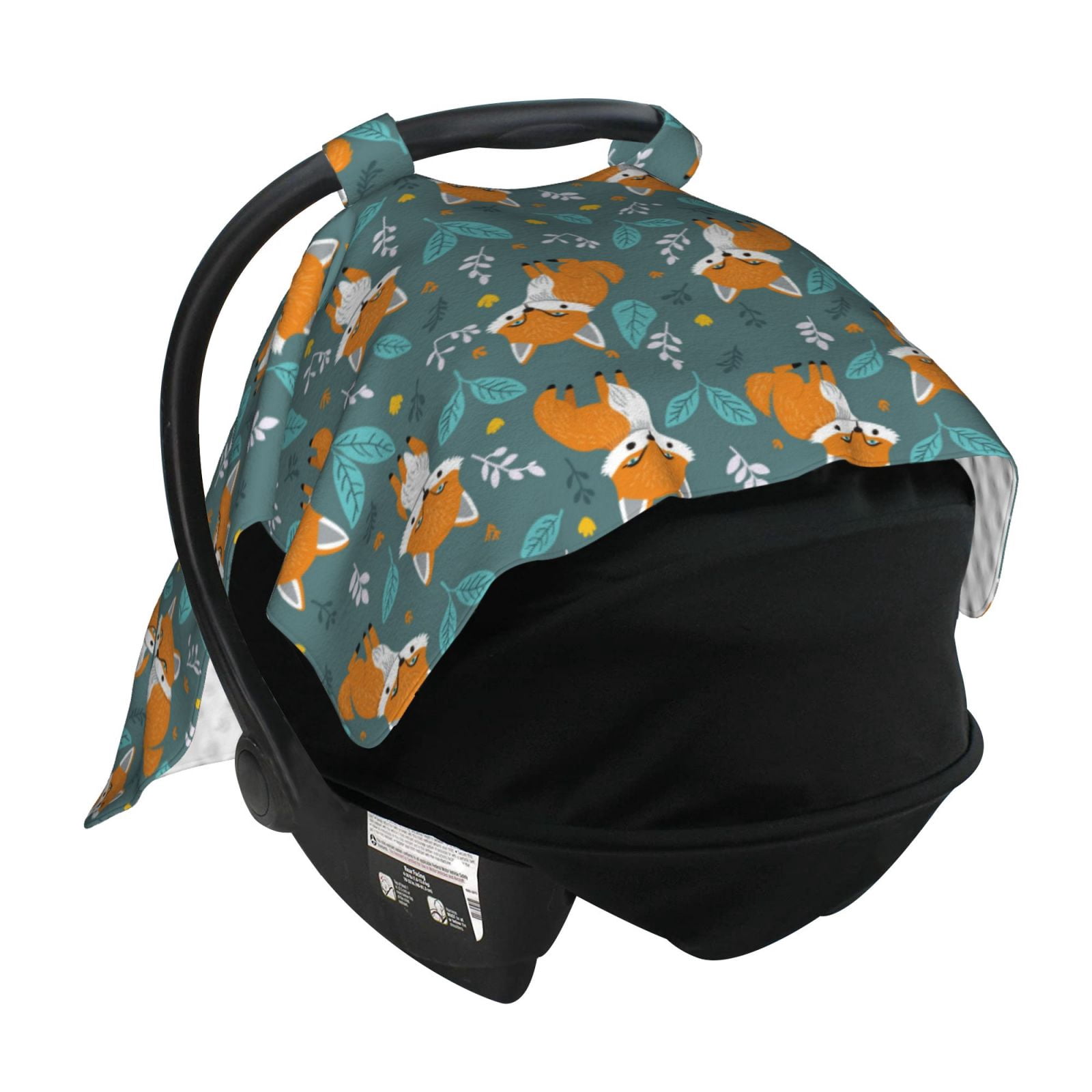 Car Seat Cover Baby - Fox Pattern No.9070 Breathable Infant Car Seat Cover for Baby Carseat, Lightweight Comfort Baby Essentials Must Haves Newborn Stuff for Girl Boy