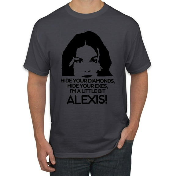 Hide Your Diamonds Exes from Alexis Quote Pop Culture Men's Graphic T-Shirt, Charcoal, Small