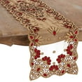thumbnail image 1 of SARO LIFESTYLE Irena Collection Tapis de Table Design Perlé à la Main, 16" x 72", Bordeaux, 1 of 2