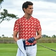 thumbnail image 3 of Balery Retro Lobsters Camisa Polo de Hombre con Estampado, de Manga Corta y Tejido Medio, Camisa Tipo Golf Polo-Medium, 3 of 6