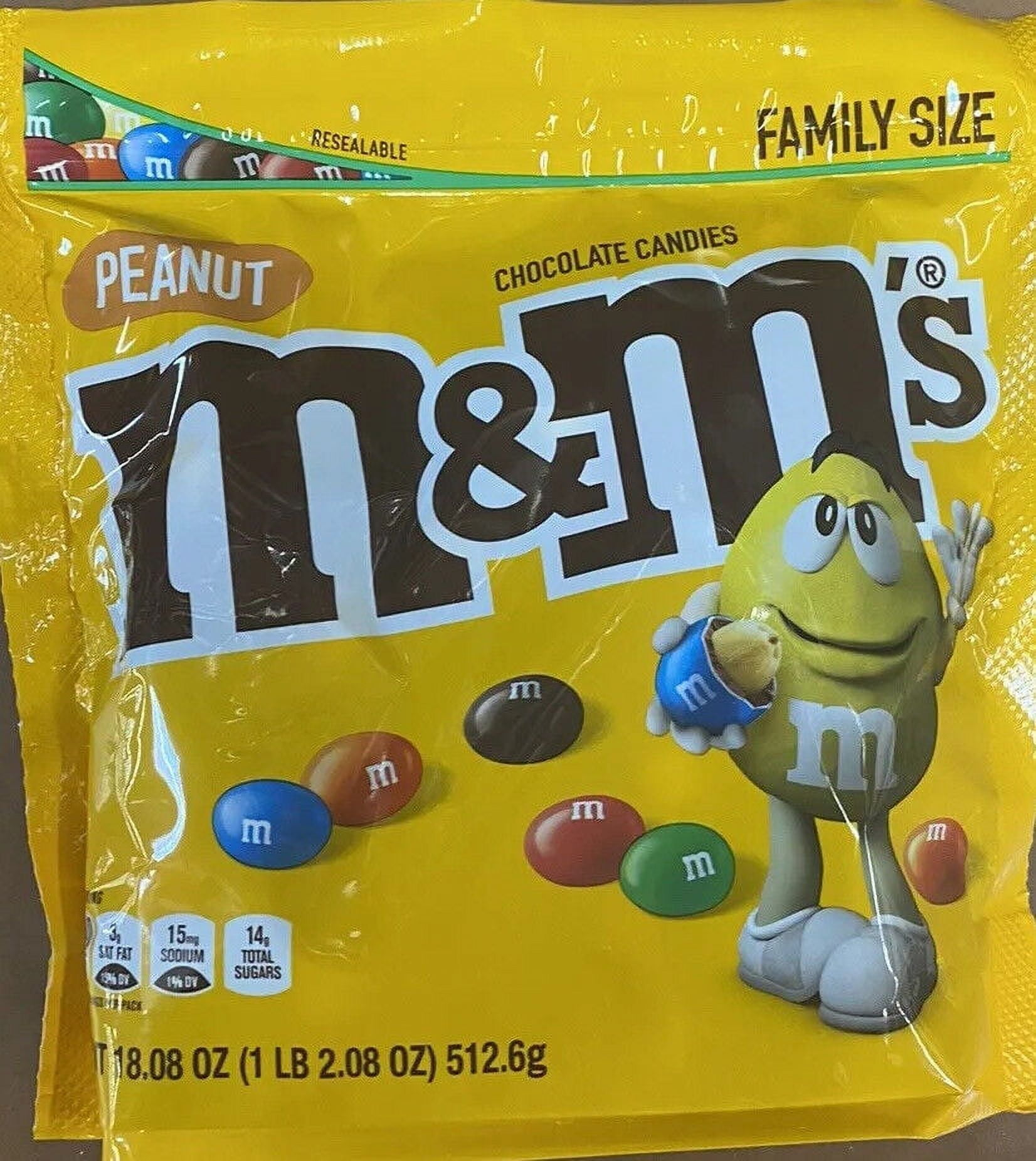 2x M&M's Peanut Milk Chocolate Candy FAMILY SIZE - 18.08 oz Bag