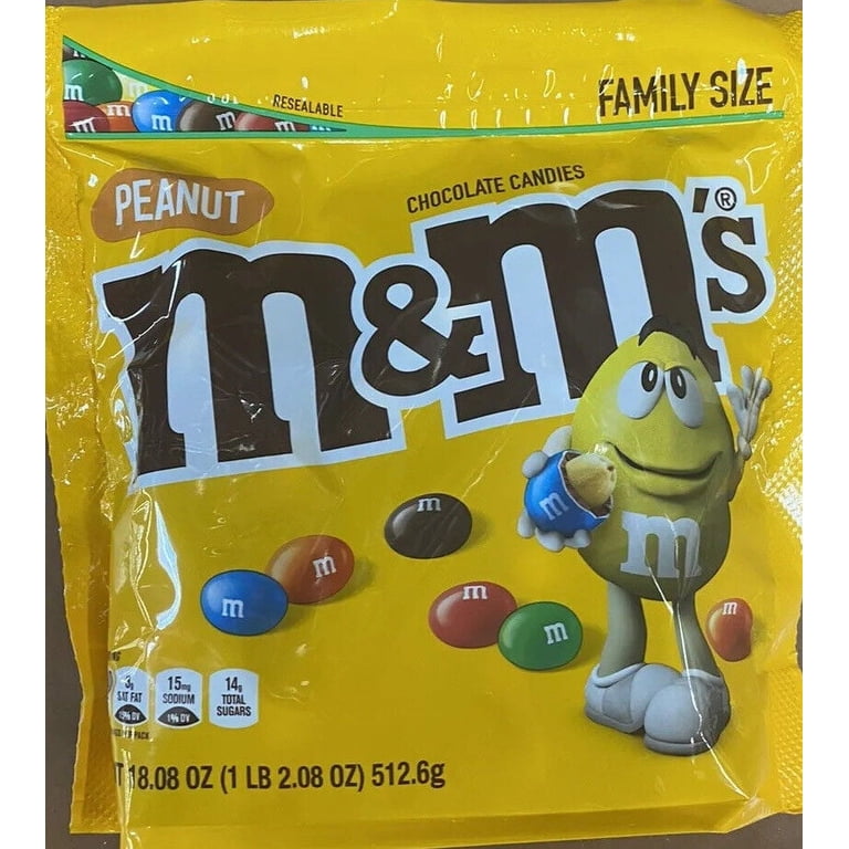 2x M&M's Peanut Milk Chocolate Candy FAMILY SIZE - 18.08 oz Bag