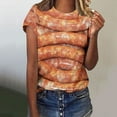 thumbnail image 4 of Drppepioner Liquidation d'Économies Offres T-Shirt à Manches Courtes pour Femmes Haut à Manches Courtes Col Rond Haut/chemise Jaune, 4 of 4