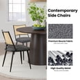 thumbnail image 7 of MAYEERTY Dark Gray Dining Chairs Set of 2, Rattan Backrest, Metal Frame, Boucle Upholstery for Living Room, 7 of 7