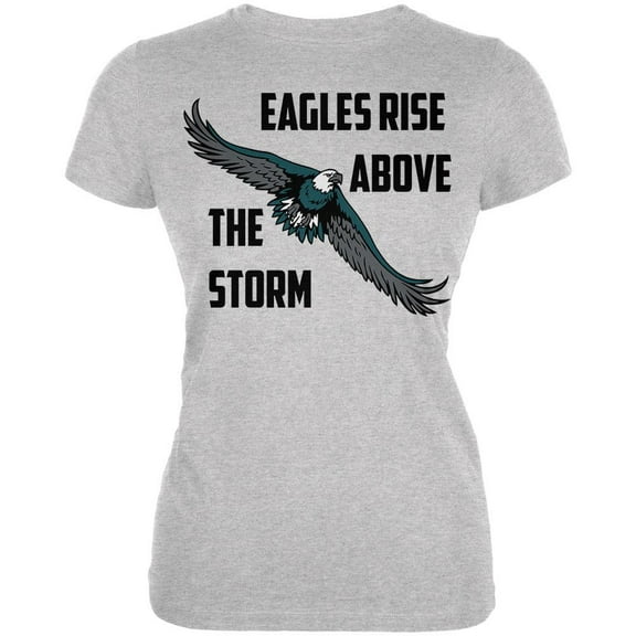 Eagles Rise Above The Storm Juniors Soft T Shirt Heather LG