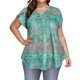 thumbnail image 2 of Tops Para Mujer Blusa Casual Elegante Camiseta de Manga Corta Con Estampado Sólido Con Cuello en V Causal de Moda Odeerbi  ODB161094, 2 of 5