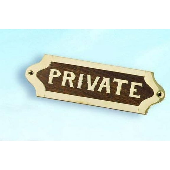 Nagina International 6" x 2" Wooden Sign, Private
