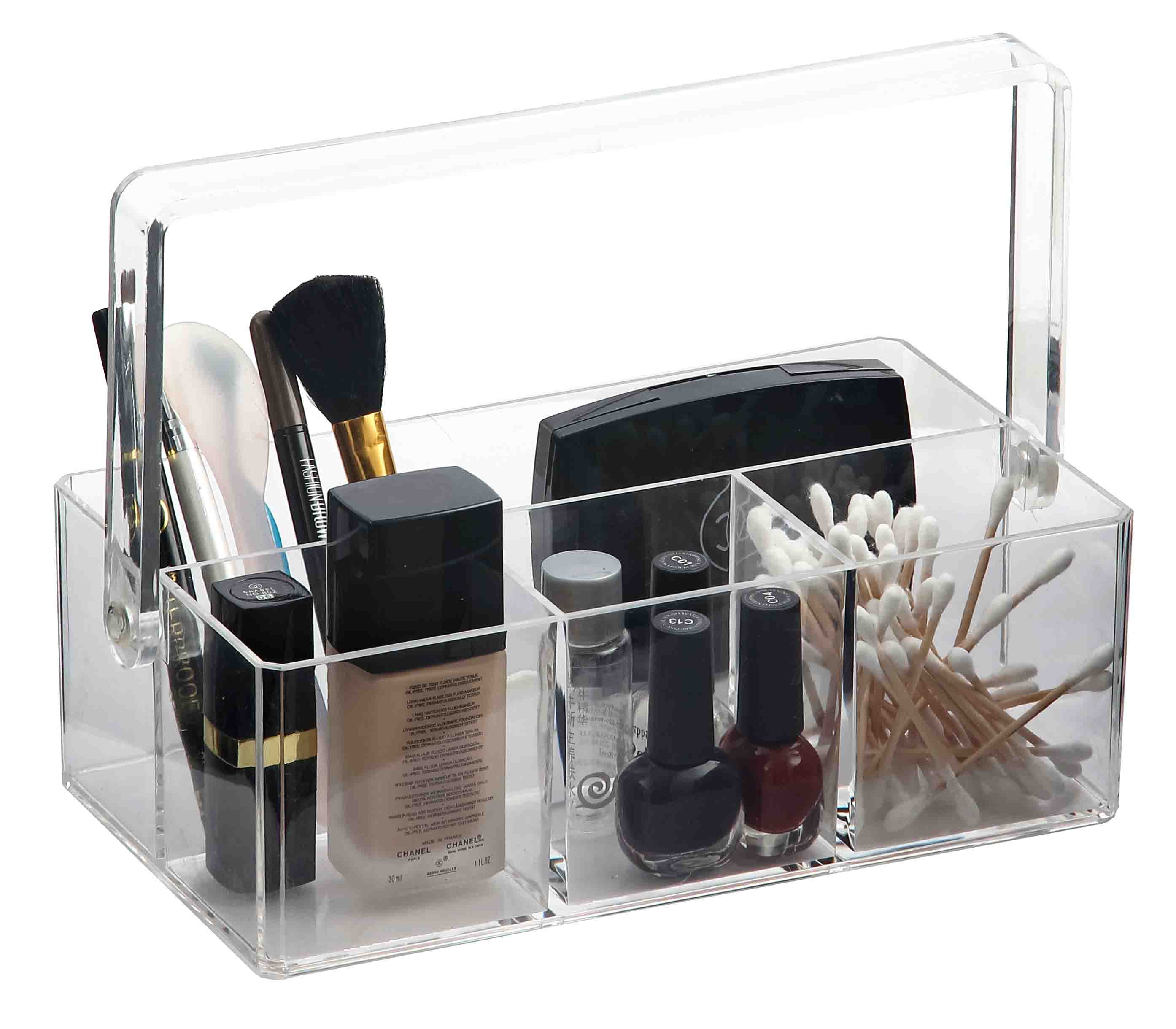 Cosmetic Organizer with Handle, Clear