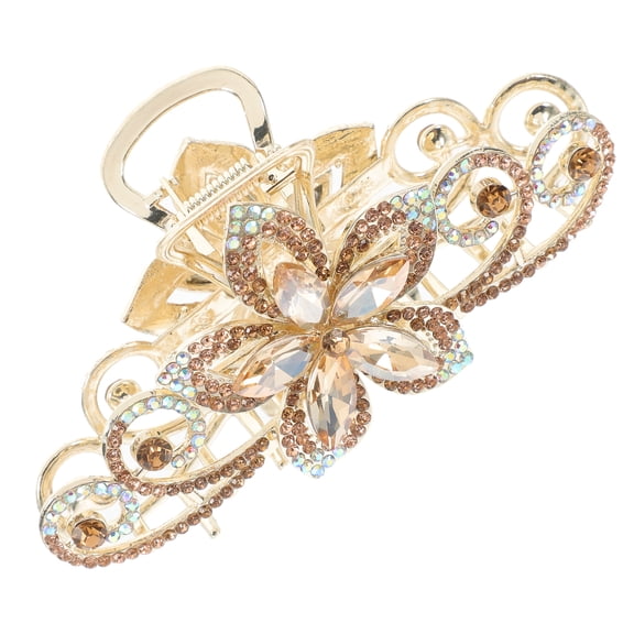 Raindrops Large Rhinestone Alloy Hair Jaw Clip for Stylish Hair Styling and Decorative Use