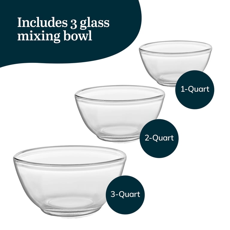 Libbey Baker's Basics Glass Mixing Bowl Set, 3-Piece photo 3