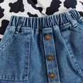 thumbnail image 5 of UAYOTSE Toddler Girl Western Denim Outfit Cow Print Flare Long Sleeve Shirt Top Kids Girls Jeans Skirt Set Clothes,Sizes 1-2 Years, 5 of 5