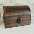 thumbnail image 6 of Nautical Cove Wooden Treasure Chest with Decorative Iron Strips with Iron Lock and Skeleton Keys, Keepsake Lock Box, Pirate Decor Chest, Antique Style, X-Large 16x12x12, 6 of 8