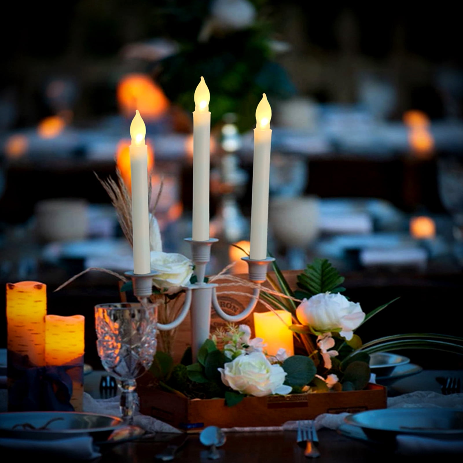 Tizuqe Electric Led Candle Flameless Set of 12 Church Dining Room Decor