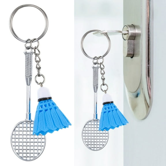 Badminton Keychain Metal Sports Charm Student Gift Bag Pendant