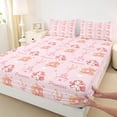 thumbnail image 3 of Homewish Kawaii Magic Unicorn Twin Sheet Sets, Pink Princess Castle Twin Fitted Sheet, Fairy Tale Cartoon Flat Sheet, Breathable Home Decor, 3-Piece, 3 of 7