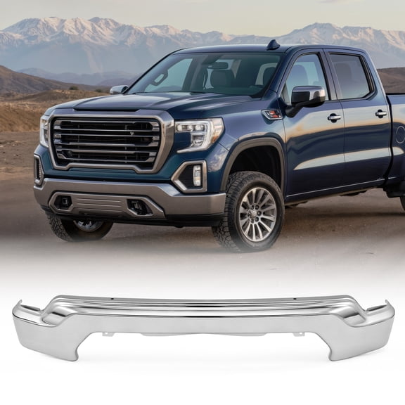 Bestco Chrome Front Bumper Face Bar For 2019 2020 2021 GMC Sierra 1500 W/o Sensor Holes