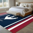 thumbnail image 5 of Vintage Nautical Flag Area&nbsp;Rug 5x7ft Anchor Red White Striped Medieval Non-Slip&nbsp;Washable Square&nbsp;Rugs Soft Felt Indoor Floor Mat for Bedroom Kitchen Living Room Bathroom, 5 of 9