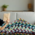 thumbnail image 3 of Abstract Soft Flannel Fleece Throw Blanket, Continuous Pattern of Braided Look Motifs in Different Tones Surreal Print, Cozy Plush for Indoor and Outdoor Use, 50" x 70", Multicolor, by Ambesonne, 3 of 5