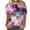 #022-Purple, variant on Women's Loose Fit Casual T-Shirt with Galaxy Print, Round Neck Short Sleeve Top for Everyday Wear and Outings
