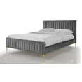 thumbnail image 2 of Pemberly Row Wood and Fabric Upholstered Queen Platform Bed in Charcoal, 2 of 5