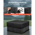 thumbnail image 5 of KFFKFF Outdoor Hot Tub Cover, 90 x 90 x 20 Inch Weather-Resistant and Waterproof Protector, 600D Durable Oxford Fabric with 950N Tear Resistance, Square Spa Cover for Hot Tubs, Black, 5 of 9