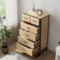 thumbnail image 6 of Richya Dresser Chest of 6 Drawers Adult for Bedroom, Storage Cabinet with Steel Frame, Oak, 6 of 9