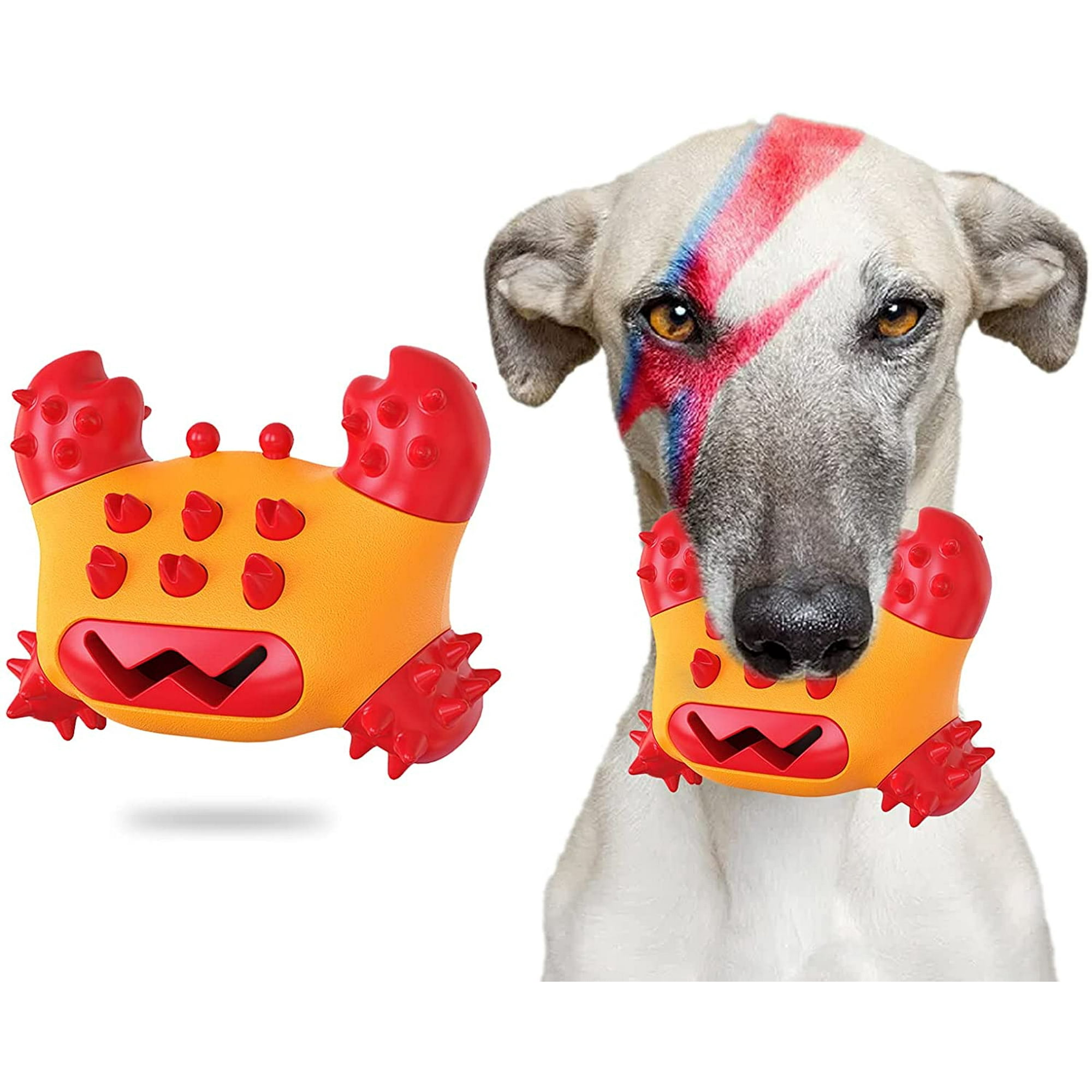 Indestructible Dog Toys for Aggressive Chewers Natural Hard Rubber Durable Cute Crab Shape Dog Chew Toys Teeth Cleaning Molar Improve IQ Dog Toys for Small Medium and Large Breed red Walmart