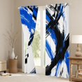 thumbnail image 3 of Manfei Abstract Brushstroke Blackout Curtains, Watercolor Art Curtains Pack of 2 (42x84 Each), Blue, Black and White, 3 of 6