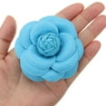 thumbnail image 4 of Uxcell Vintage Camellia Flower Brooches Handmade Fabric Flower Pins Floral Corsage for Women Blue, 4 of 6
