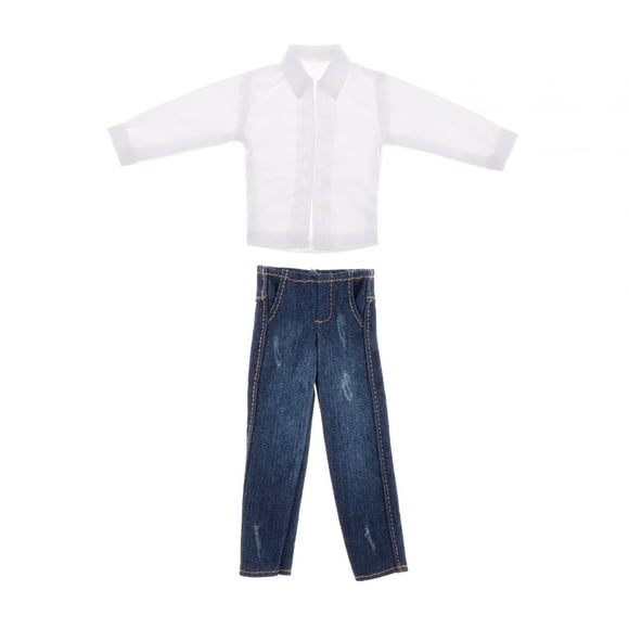 Ropa en miniatura a escala 1/12, traje de camisa blanca a la moda para muñecos de 6 pulgadas, modelo de figuras de acción, accesorios de vestir