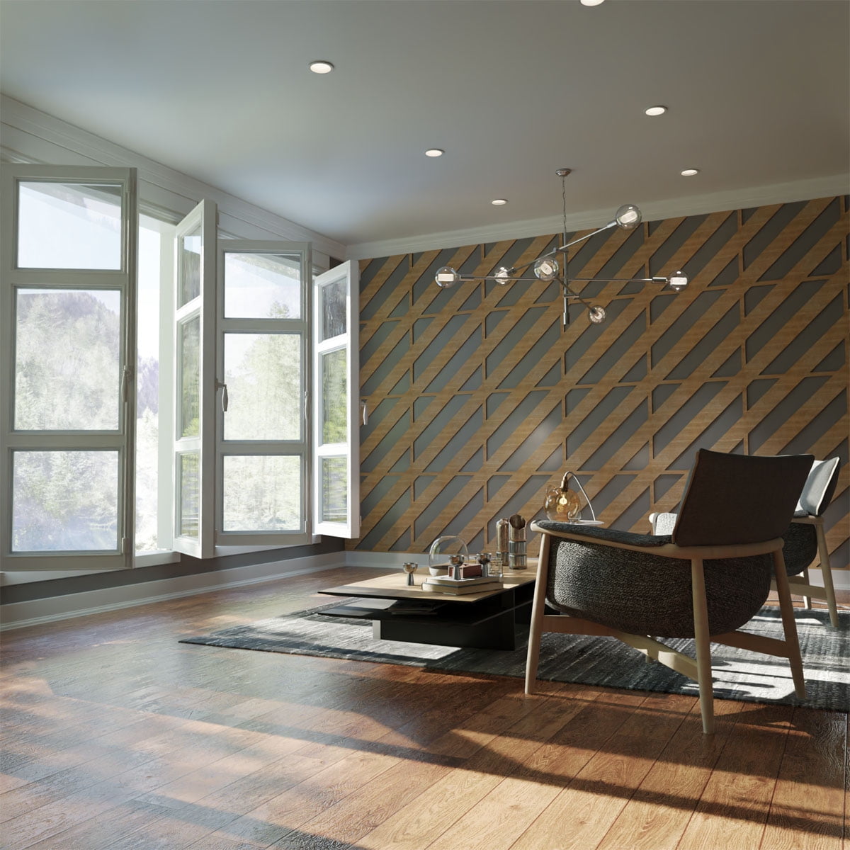 Ekena Millwork 23 3/8"W x 23 3/8"H x 1/4"T Large Strymon Decorative Fretwork Wood Wall Panels, Wood (Paint Grade)