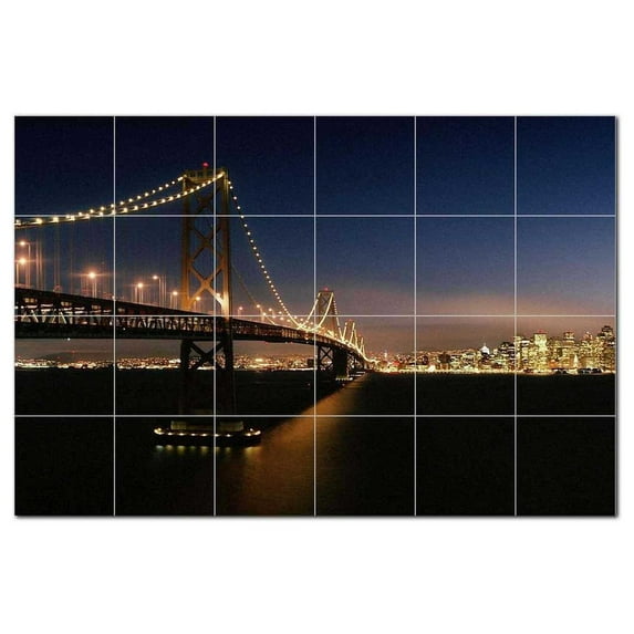 Bridge Picture Ceramic Tile Mural Kitchen Backsplash Bathroom Shower, 404356-M64