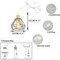 thumbnail image 3 of KAYYELAMP 15 Feet Dimmable Switch Plug in Cable Light Gold Base Black Metal Cage Shade Retro Design Metal Hanging Lamp for Kitchen Bar Bedsides(No Bulb), 3 of 7