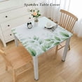 thumbnail image 2 of nygtbtfer Yellow Green Leaves Table Cloth,  Fitted Tablecloths with Elastic Edge, Wipeable Table Cover for Kitchen Wedding  Watercolor Botanical Modern White, 2 of 7