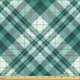 thumbnail image 2 of Ambesonne Plaid Fabric by the Yard Upholstery, Tartan Pattern from Squares, 1 Yard, Petrol Blue and Pale Blue, 2 of 5