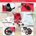 thumbnail image 7 of BestPet, Cat Carrier Stroller, 4 Wheels, Red, 7 of 7