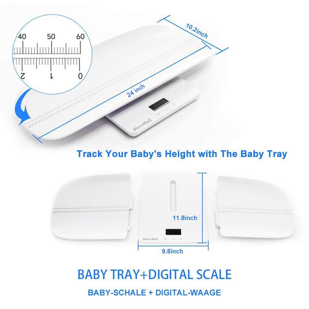 Medical king Digital Baby Scale-Multi-Function Infant Scale，Toddler Scale &  Pet Scale w/ Collapsible Weighing Tray-Hold Function，4 Weighing