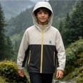 thumbnail image 5 of FAVIPT Waterproof Rain Coats for Kids Boys Zip Up Hooded Jackets Lightweight Color Block Outdoor Coat with Zipper Pockets Black,3-4 Years, 5 of 9