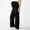 Black, variant on Women's Maternity Wide Leg Pants Over The Belly Elastic High Wais Pregnancy Pants Summer Knot Front Pajamas Trousers Loungewear Bottom Pink Large