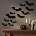 thumbnail image 6 of Halloween Bat Stickers, Black Bat Decals, Polyester Halloween Decorations Indoor, Spooky Party Ornaments For Window And Door, Great Creepy Home Decor Supplies For Halloween Themed Gathering, 6 of 7