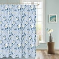 thumbnail image 3 of Fabric Shower Curtain, Vintage Flower White Camellia Floral Blue Bathroom Curtain with 12 Hooks Waterproof No Bad Odor Machine Washable Bath Curtains for Bathroom, Spa Room, Background Cloth, 72"x72", 3 of 6