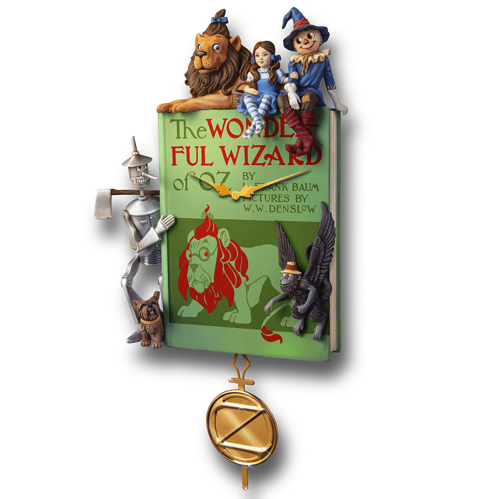 Bradford Exchange The Wonderful Wizard Of Oz Sculptural Book Cover Wall Clock