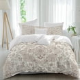 thumbnail image 2 of Beige Boho Bedding 3 Piece Duvet Cover Set Full Size, Middle Century Ethnic Vintage Abstract Soft Microfiber Comforter Cover with Zipper Closure & Pillowcases, Wrinkle & FadeResistant Quilt Cover, 2 of 9