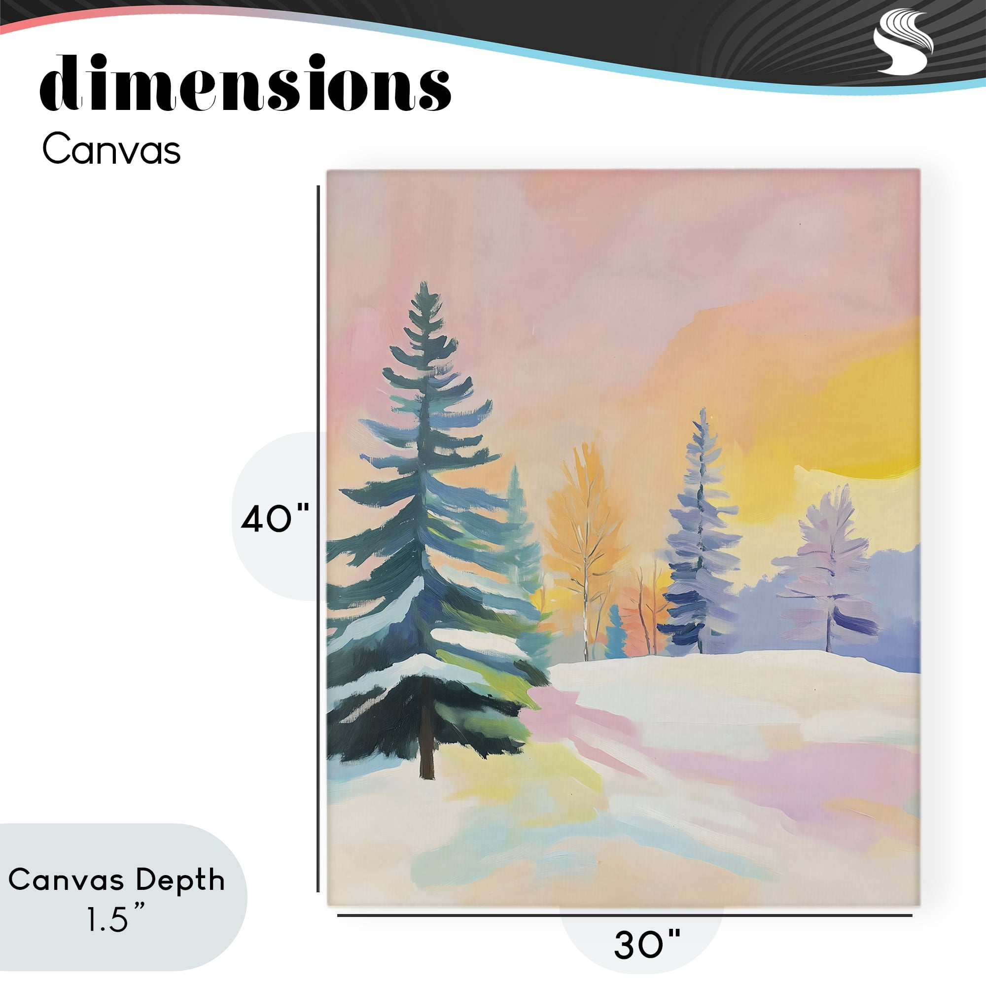 Stupell Industries Winter Forest Snowscape in Pastels Canvas Wall Art, design by The Prints Vibe