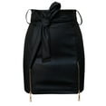 thumbnail image 4 of Dwaogom Women's Leather Skirt, Hip High Waisted Stretchy Zipper Mini A-Line Pencil Short Fashion Women Mini Solid Skirt Strap Zip Ladies Slim Short Skirts Mini Leather Skirts, 4 of 5