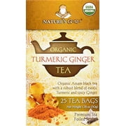 Nature's Guru Organic Whole Leaf Black Tea Turmeric Ginger 25 Count Individual Tea Bags